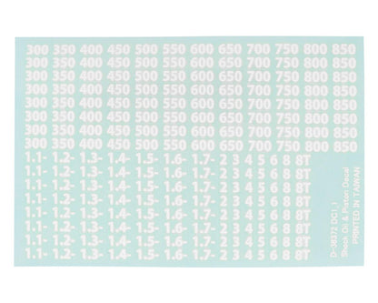 Kyosho Shock Oil & Piston Decal Set (White)