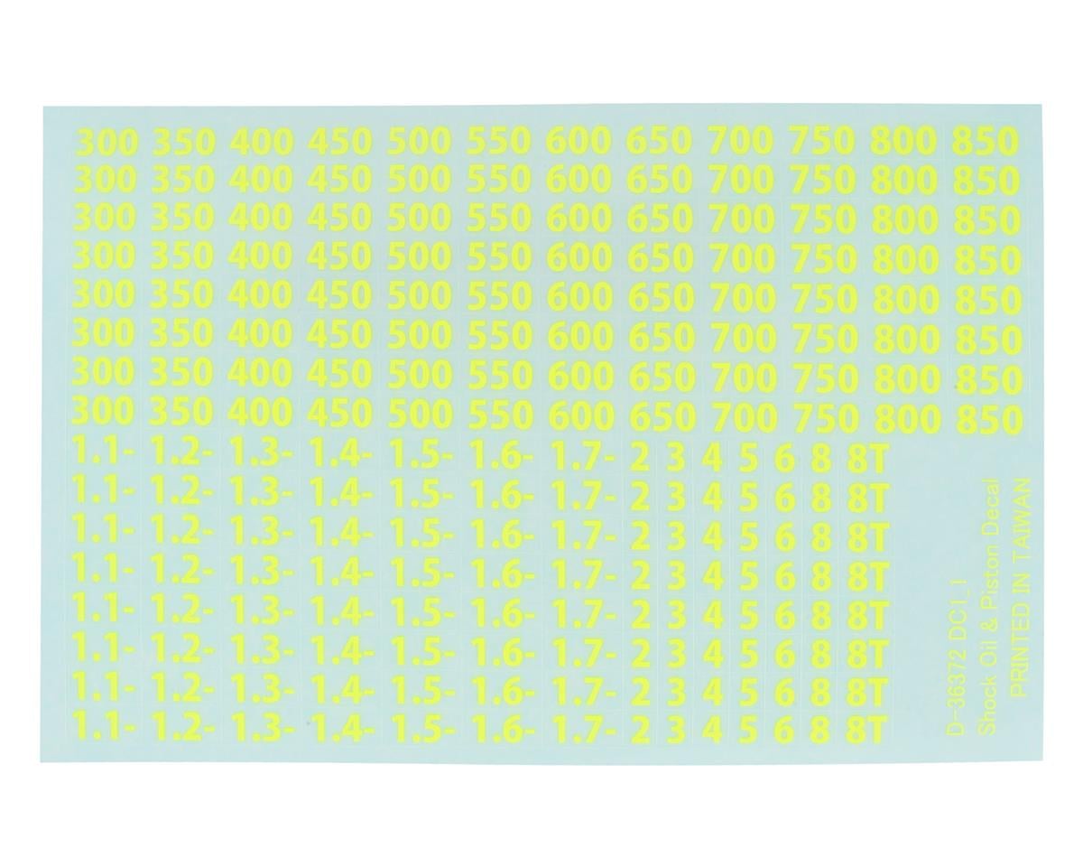 Kyosho Shock Oil & Piston Decal Set (Yellow)