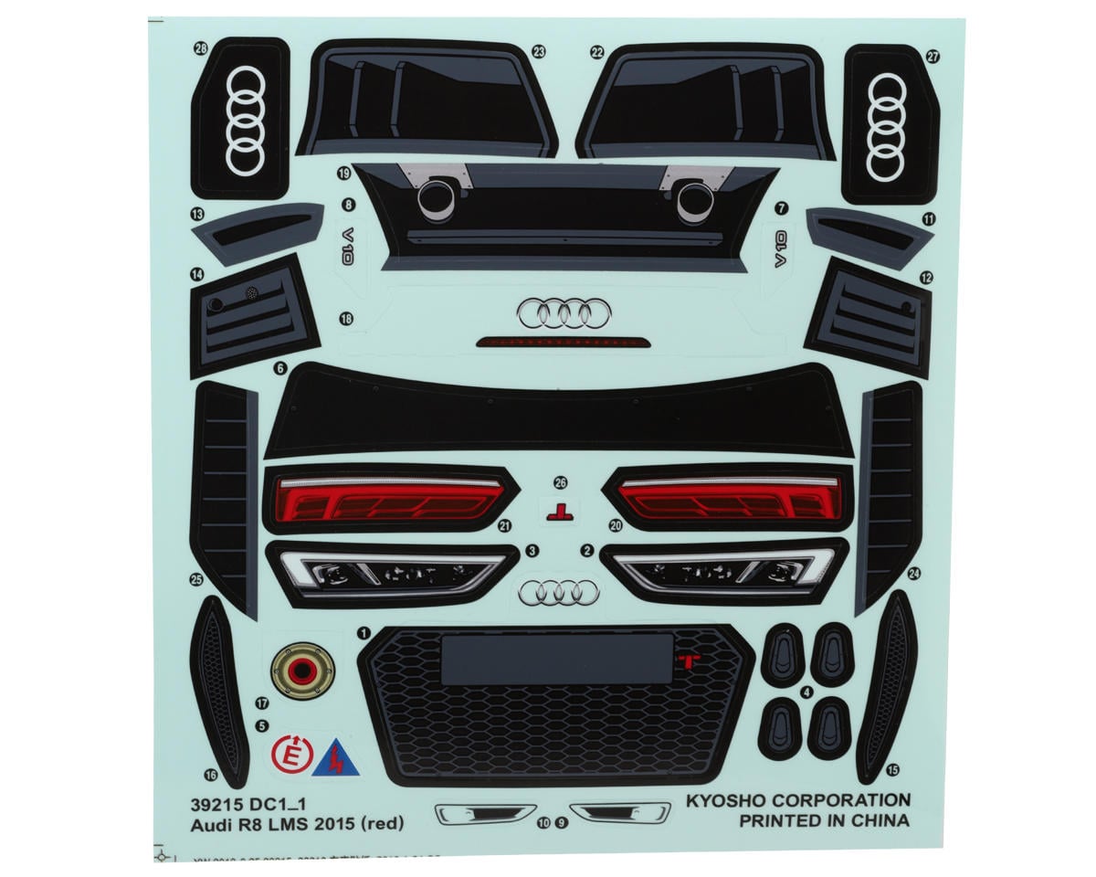 Kyosho Fazer Audi R8 LMS 2015 Touring Car Body Set (Clear) (200mm)
