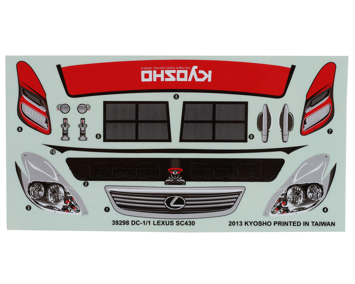 Kyosho 2010 Lexus SC430 TC Body Set (Clear) (200mm)