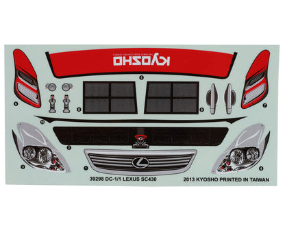Kyosho 2010 Lexus SC430 TC Body Set (Clear) (200mm)