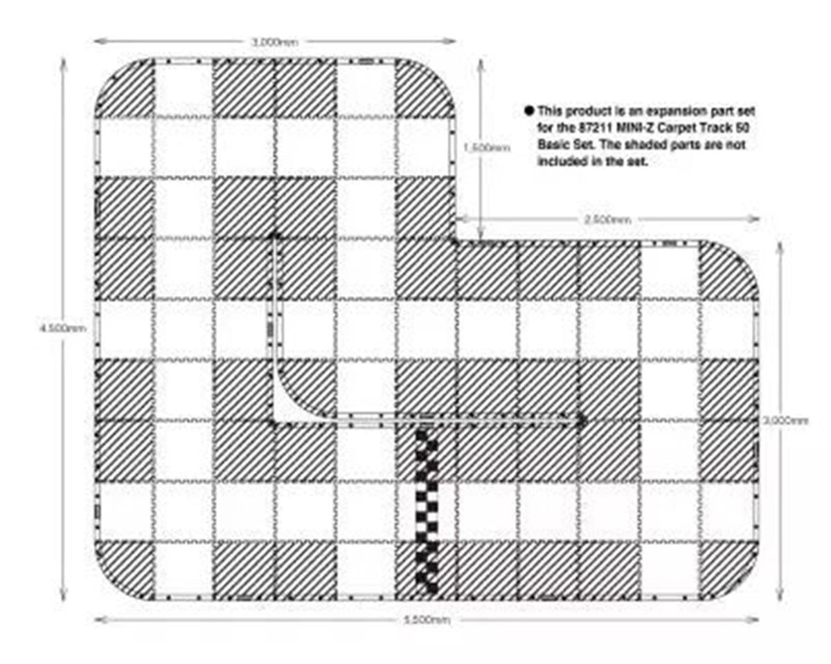 Kyosho Mini-Z 50cm Carpet Track Expansion Set (44Pcs)