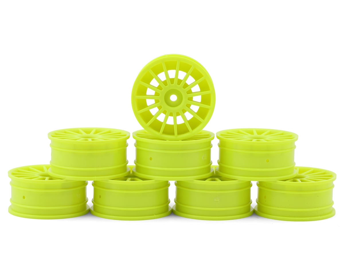Kyosho Aero 24mm 15-Spoke TC Wheels (Fluorescent Yellow) (8)