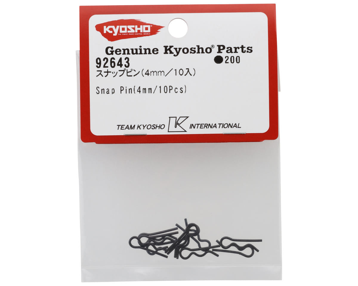 Kyosho 4mm Body Clips (Black) (10)