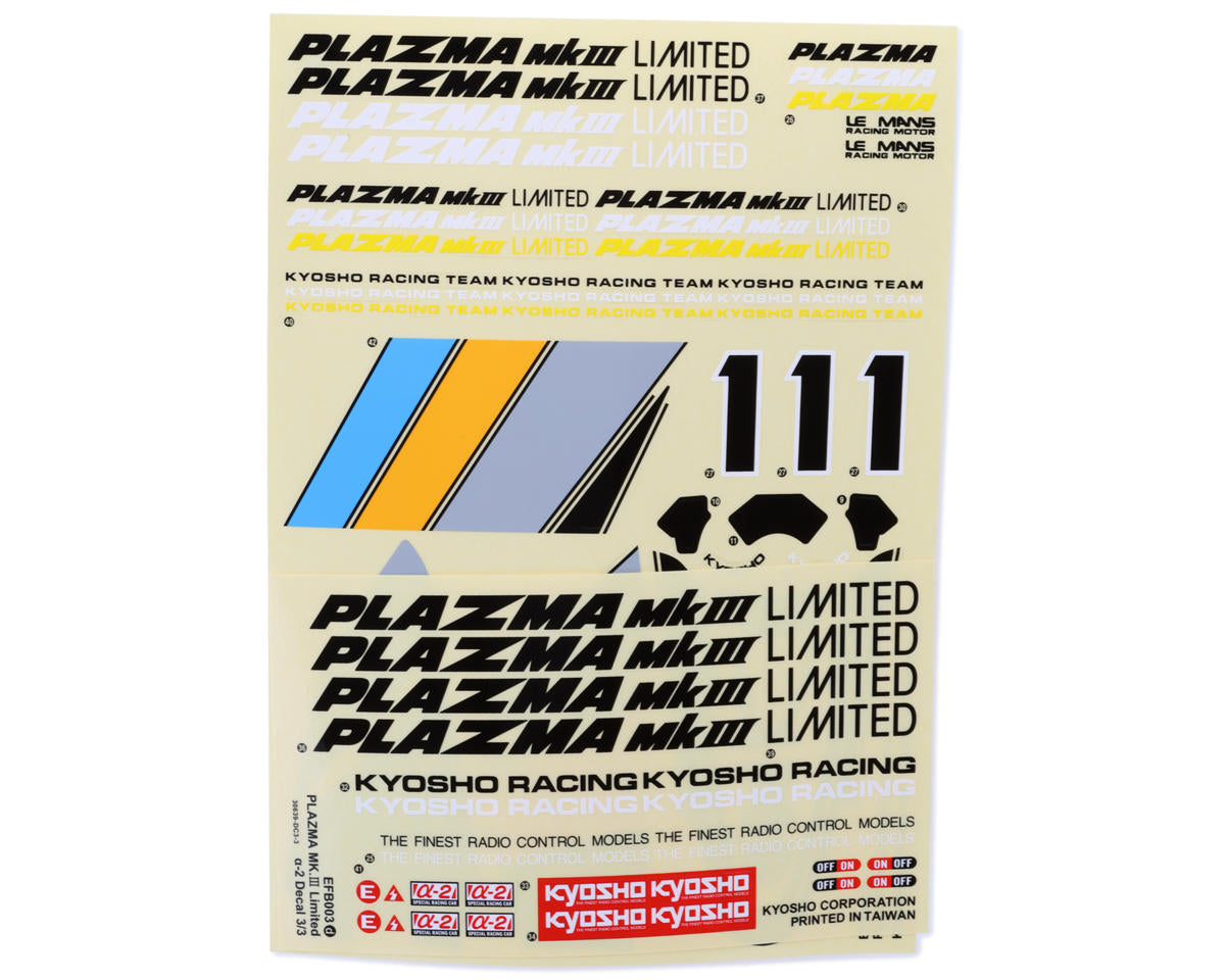 Kyosho 1/12 Plazma Mk.3 Limited A2 Body Set (Clear)