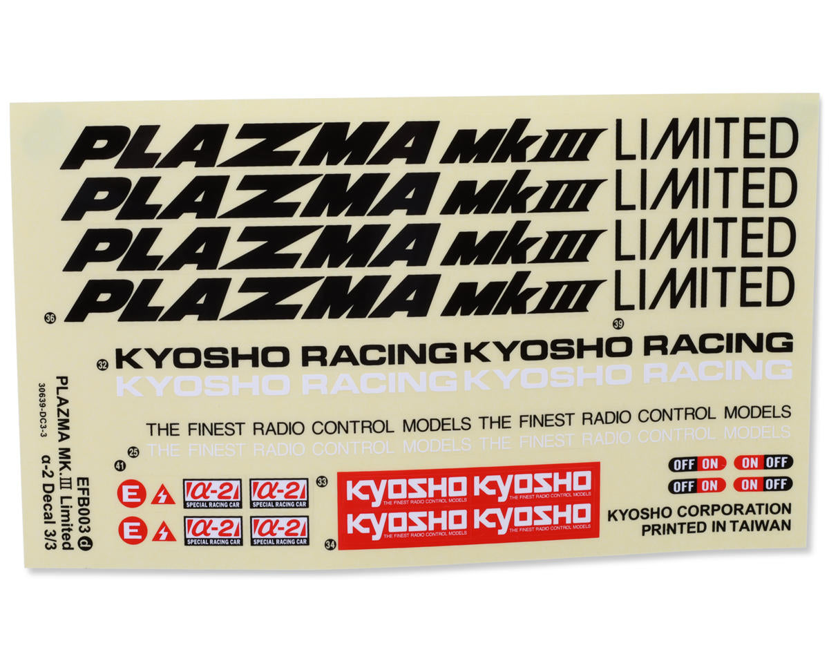 Kyosho 1/12 Plazma Mk.3 Limited A2 Body Set (Clear)