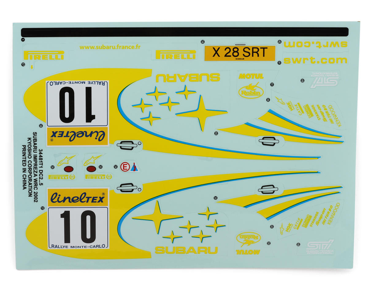Kyosho Fazer Mk2 2002 Subaru Impreza WRC 2002 Body Set (Clear)