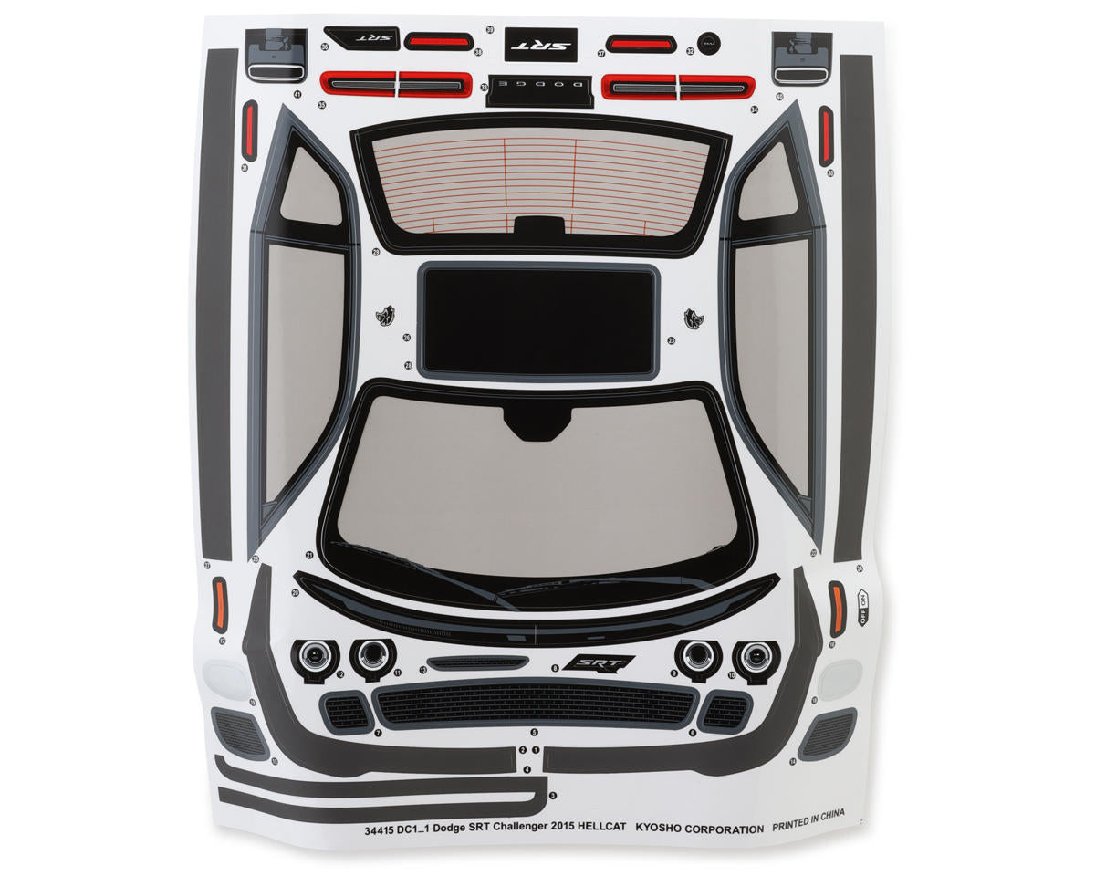 Kyosho Fazer Mk2 FZ02L 1/10 Dodge Challenger Hellcat Body Set (Clear)