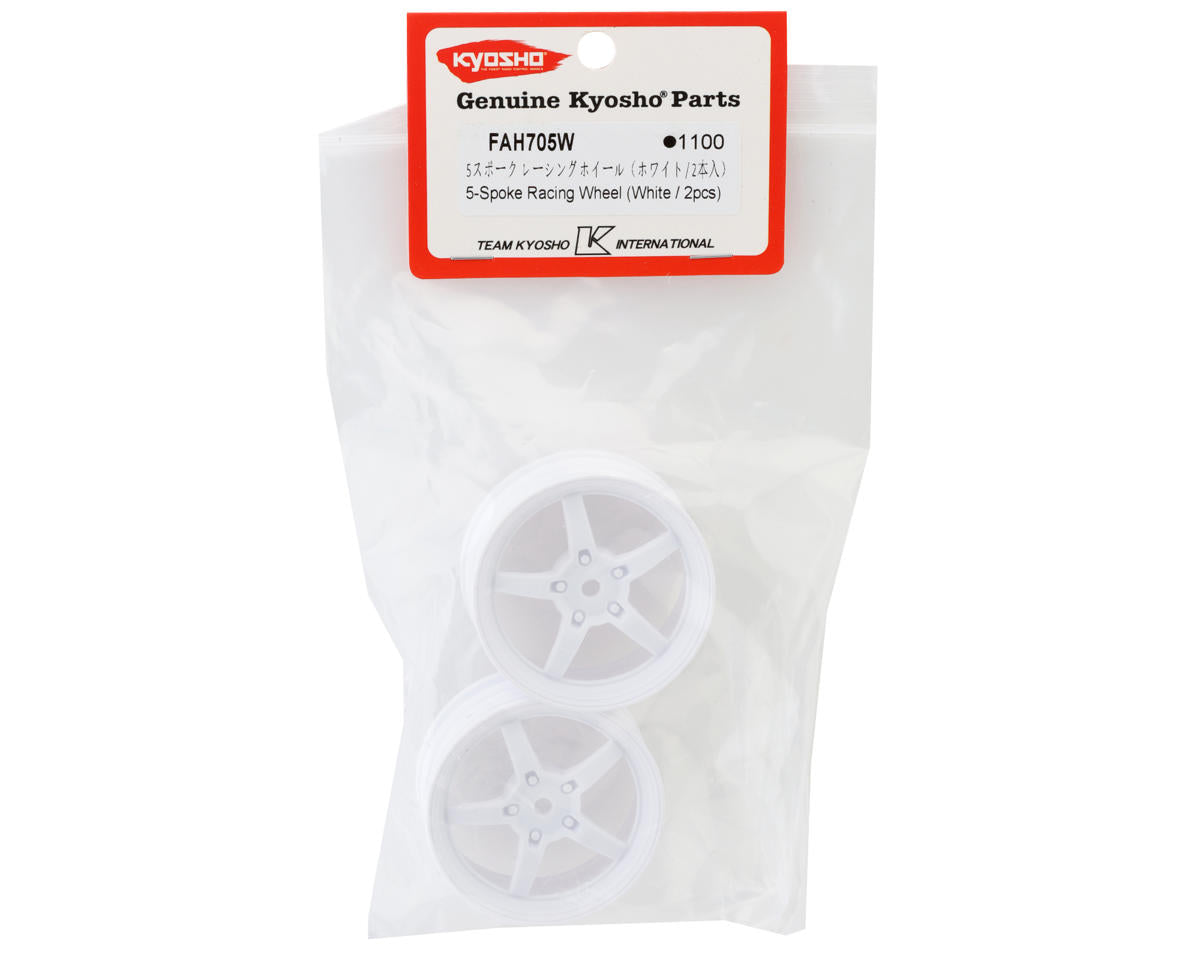 Kyosho Fazer MK2 5-Spoke TC On-Road Racing Wheels (White) (2)