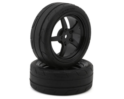 Kyosho Fazer Pre-Mounted TC Tires w/5-Spoke Racing Wheels (Black) (2)