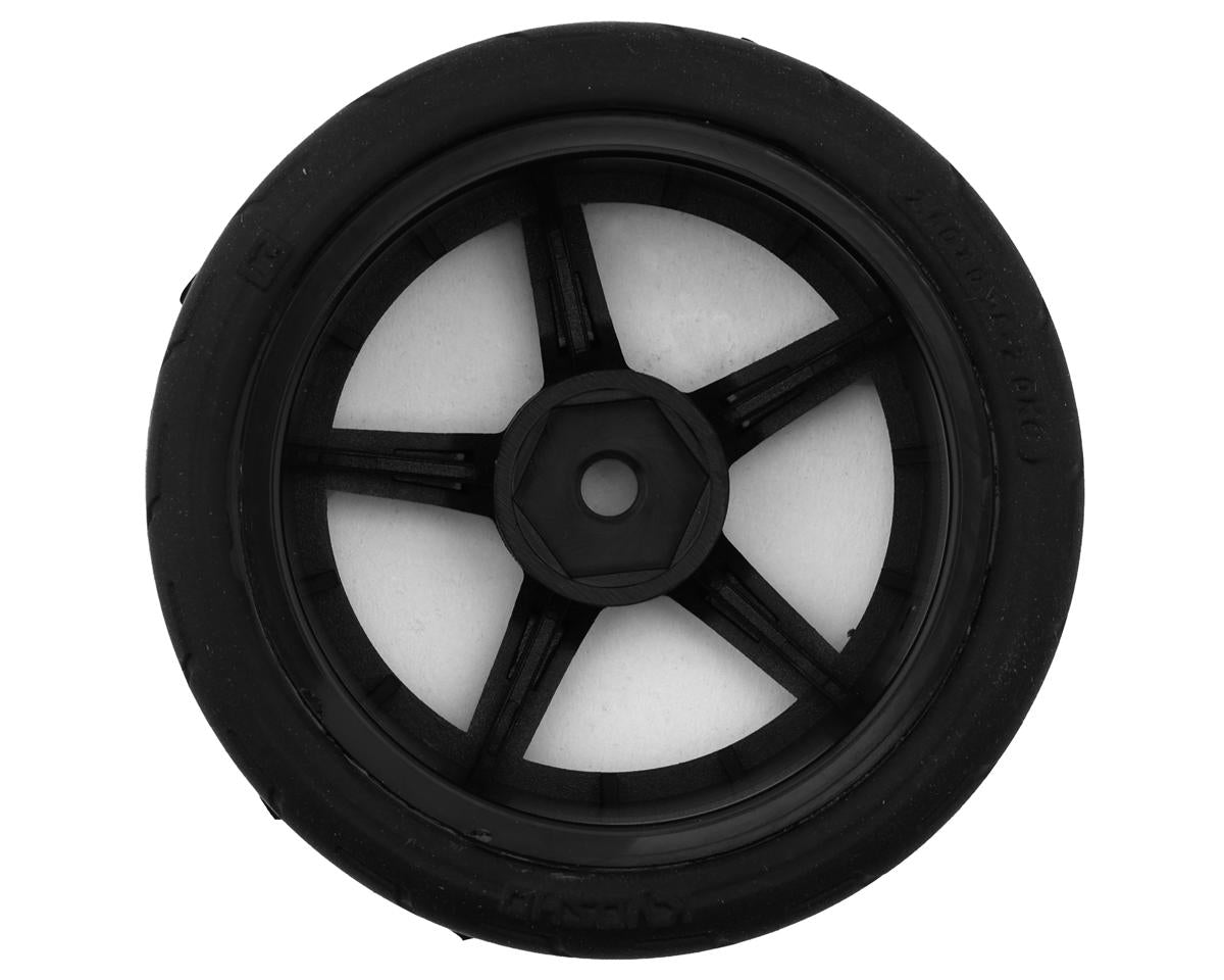 Kyosho Fazer Pre-Mounted TC Tires w/5-Spoke Racing Wheels (Black) (2)