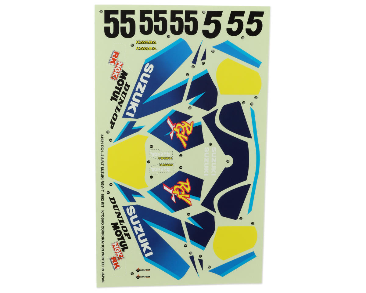 Kyosho Hang On Racer Suzuki RGV1992 Motorcycle Decal Sheets (2)