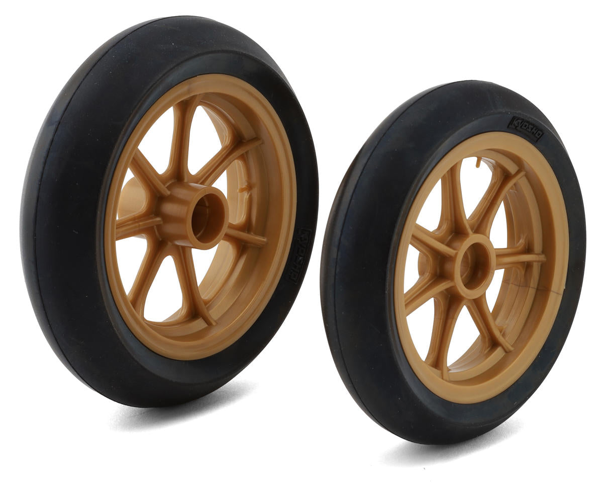 Kyosho Hang On Racer Wheels & Tires Set (Gold) (YZR500)