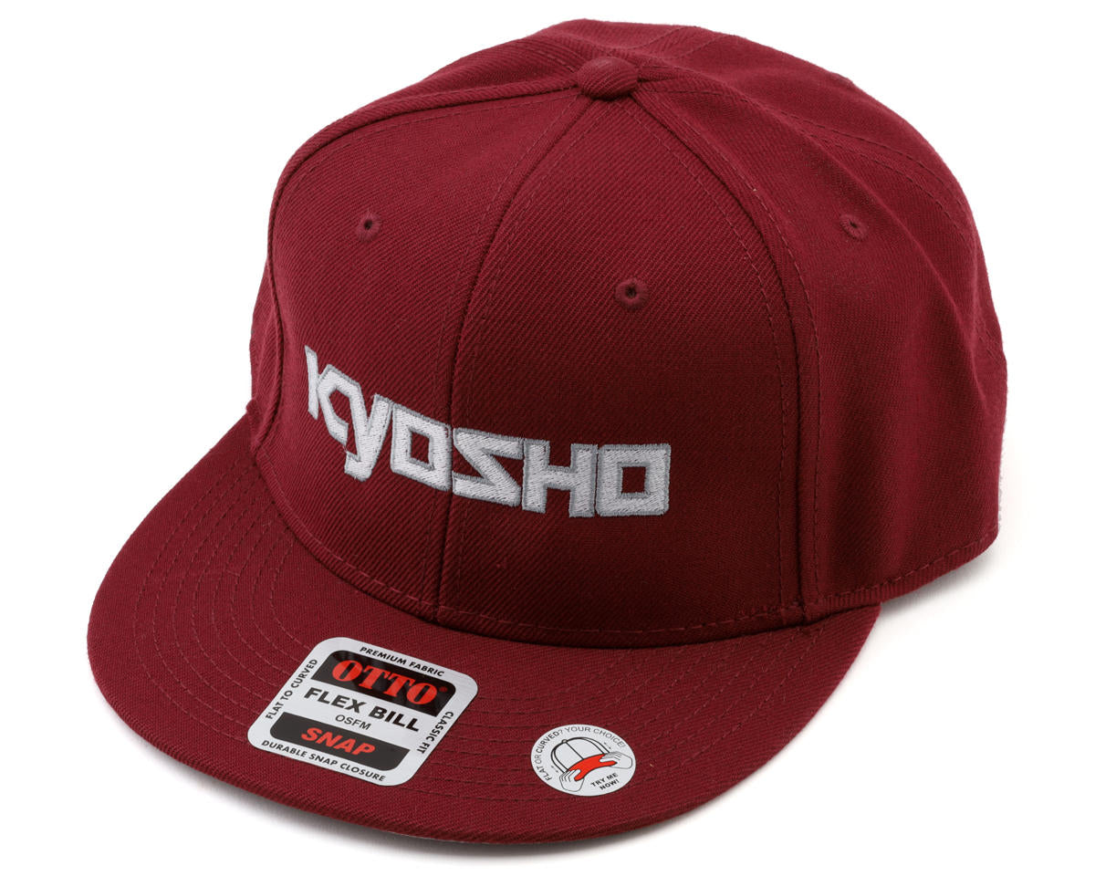 Kyosho Snapback Flatbill Hat (Burgundy) (One Size Fits Most)
