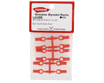 Kyosho 5.8mm Plastic Ball Ends (Red) (12)