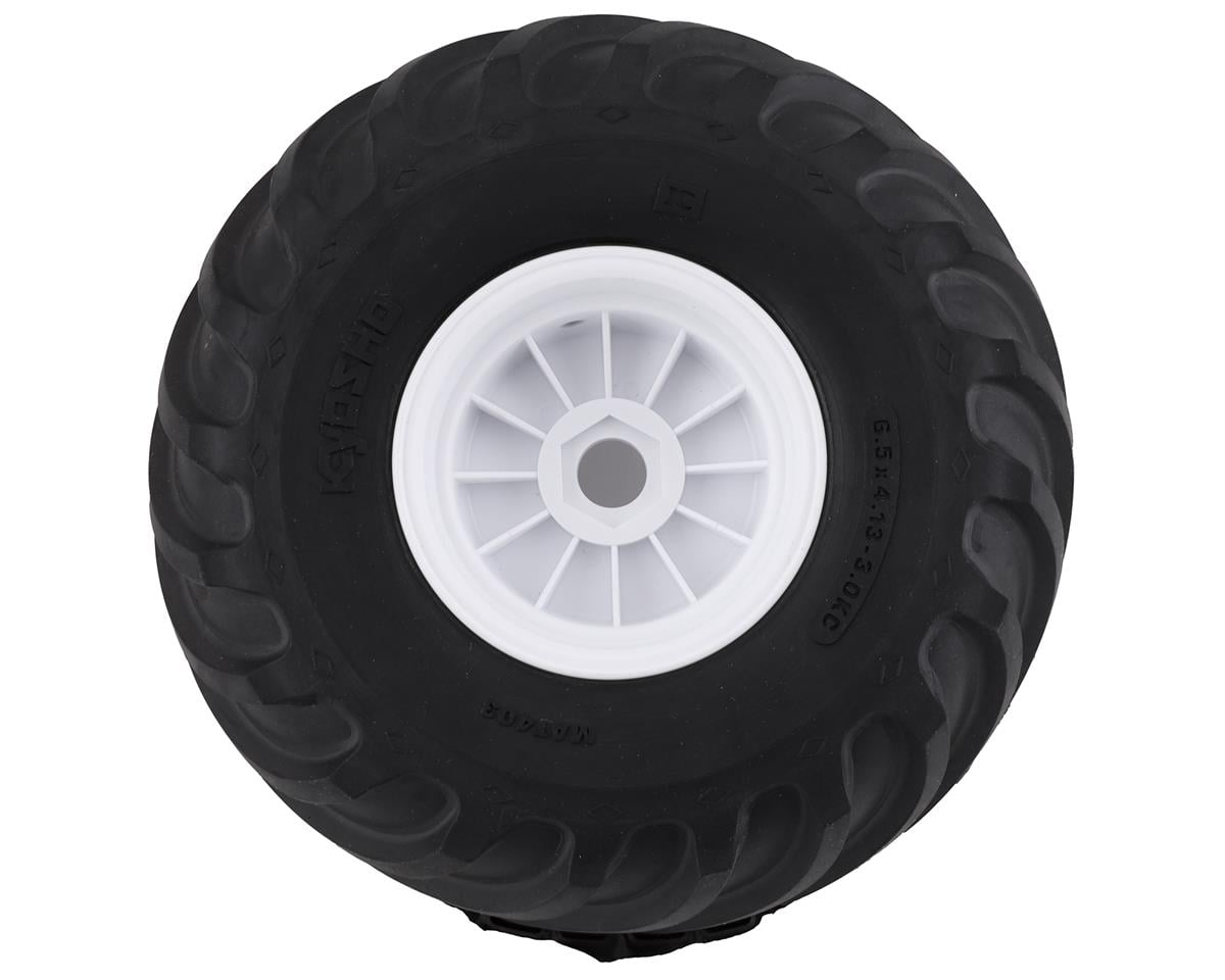 Kyosho USA-1 Pre-Mounted Monster Truck Tire & Wheel (White) (2)
