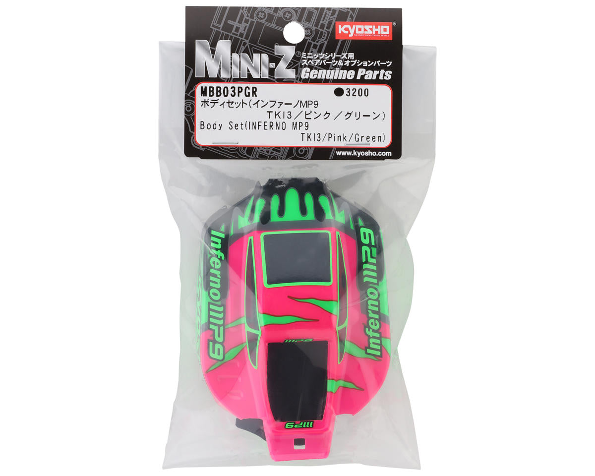 Kyosho Mini-Z MP9 TKI3 Inferno Body Set (Pink/Green)