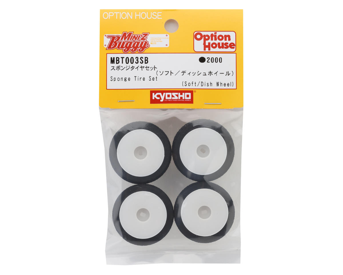 Kyosho MB-010 Pre-Mounted Sponge Tire Set (4) (Front/Rear) (Soft)