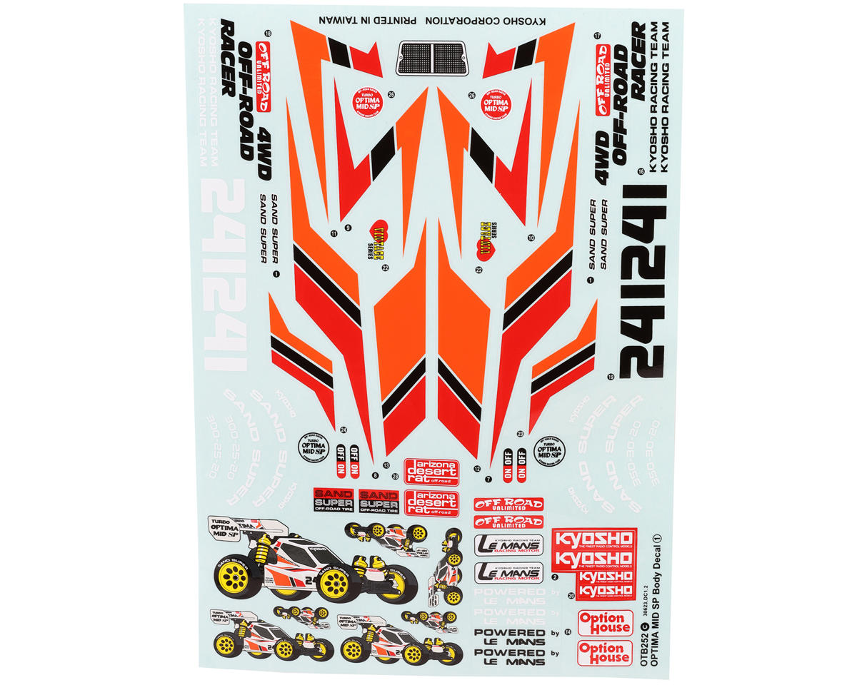 Kyosho Optima Mid Special Body & Under Body Chassis Cover Set (Clear)