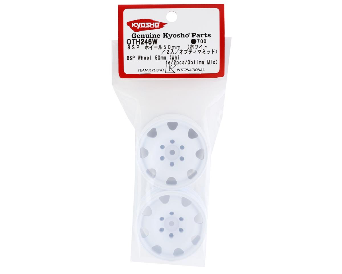 Kyosho Optima Mid 8 Spoke Wheel (White) (2)