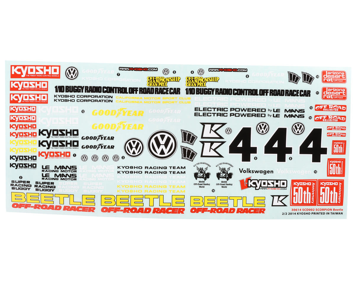 Kyosho Beetle 2014 1/10 Off-Road Buggy Body Set (Clear)