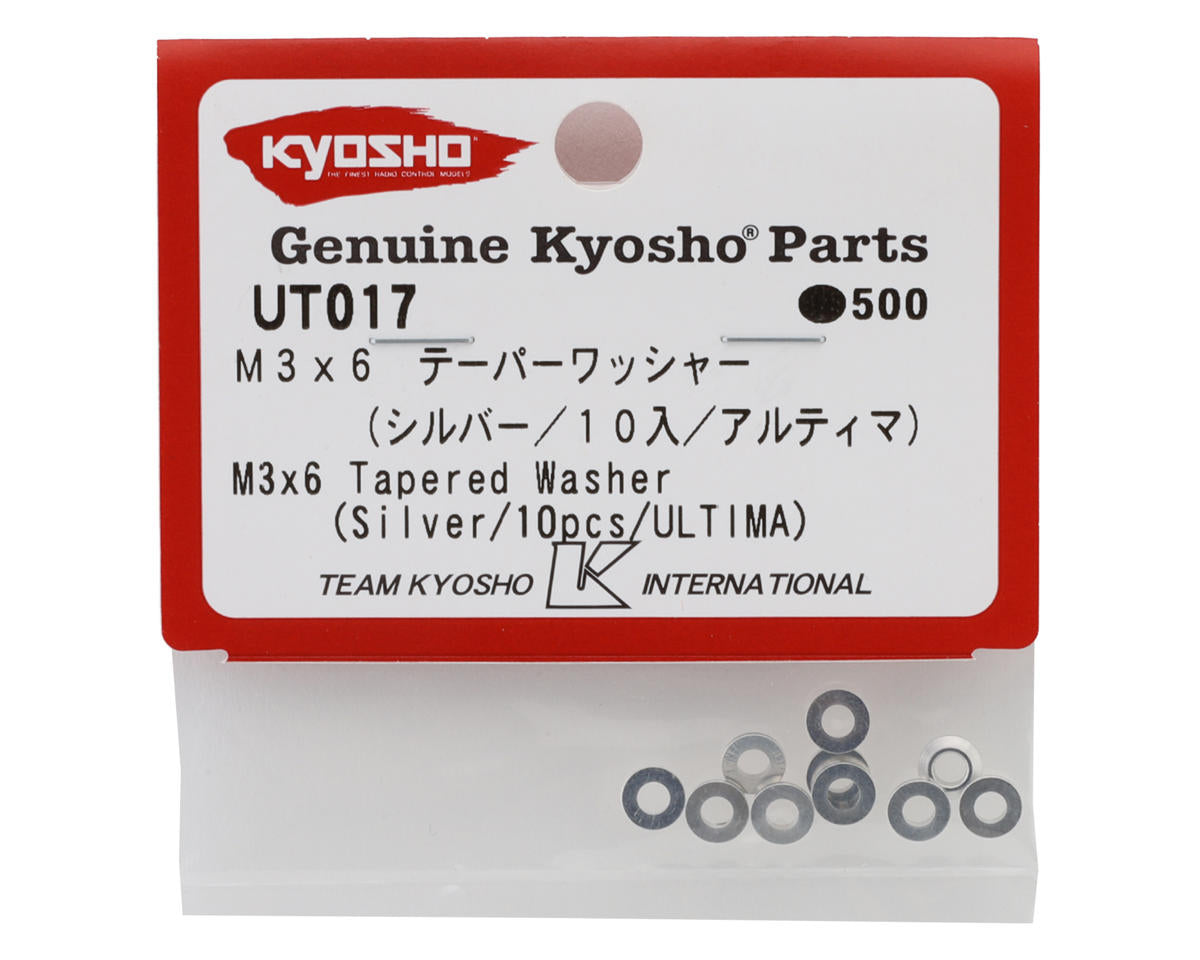 Kyosho 3x6mm Tapered Washer (Silver) (10)