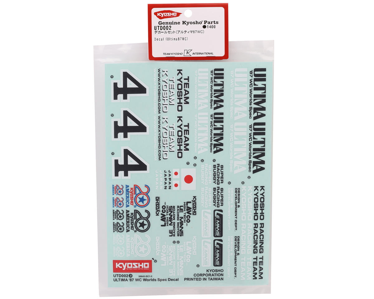 Kyosho Ultima '87 WC Decal Sheet