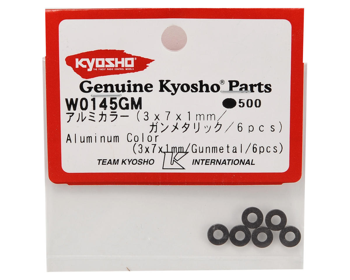 Kyosho 3x7x1mm Aluminum Washer (Gun Metal) (6)