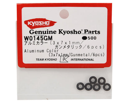 Kyosho 3x7x1mm Aluminum Washer (Gun Metal) (6)