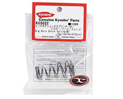 Kyosho Medium Length Big Bore Front Shock Spring Set (Yellow/Hard) (2)