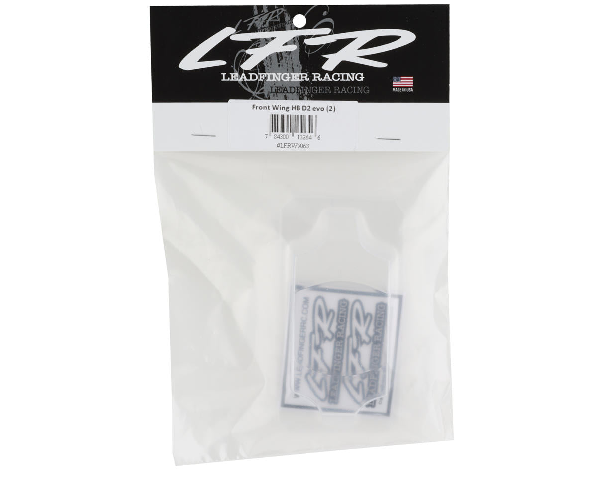 Leadfinger Racing HB D2 Evo Front 1/10 Buggy Wing (2) (Clear)