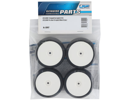 LRP 12mm Hex VTEC Pre-Mounted Asphalt Racing Tires (4) (White) (G34HT)