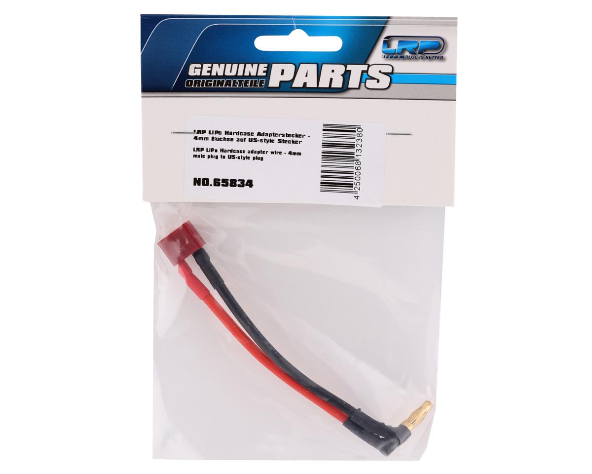 LRP 4mm Bullet To T-Style Battery Adapter (Male 4mm Bullet/Female T-Style)