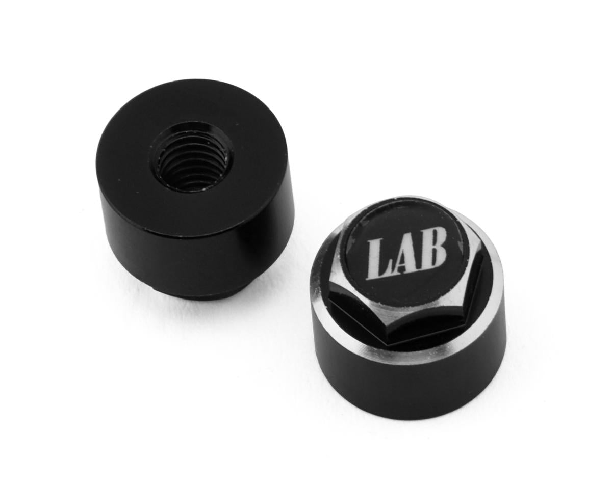 LAB Aluminum 4mm Capped Wheel Nuts (Black) (2)