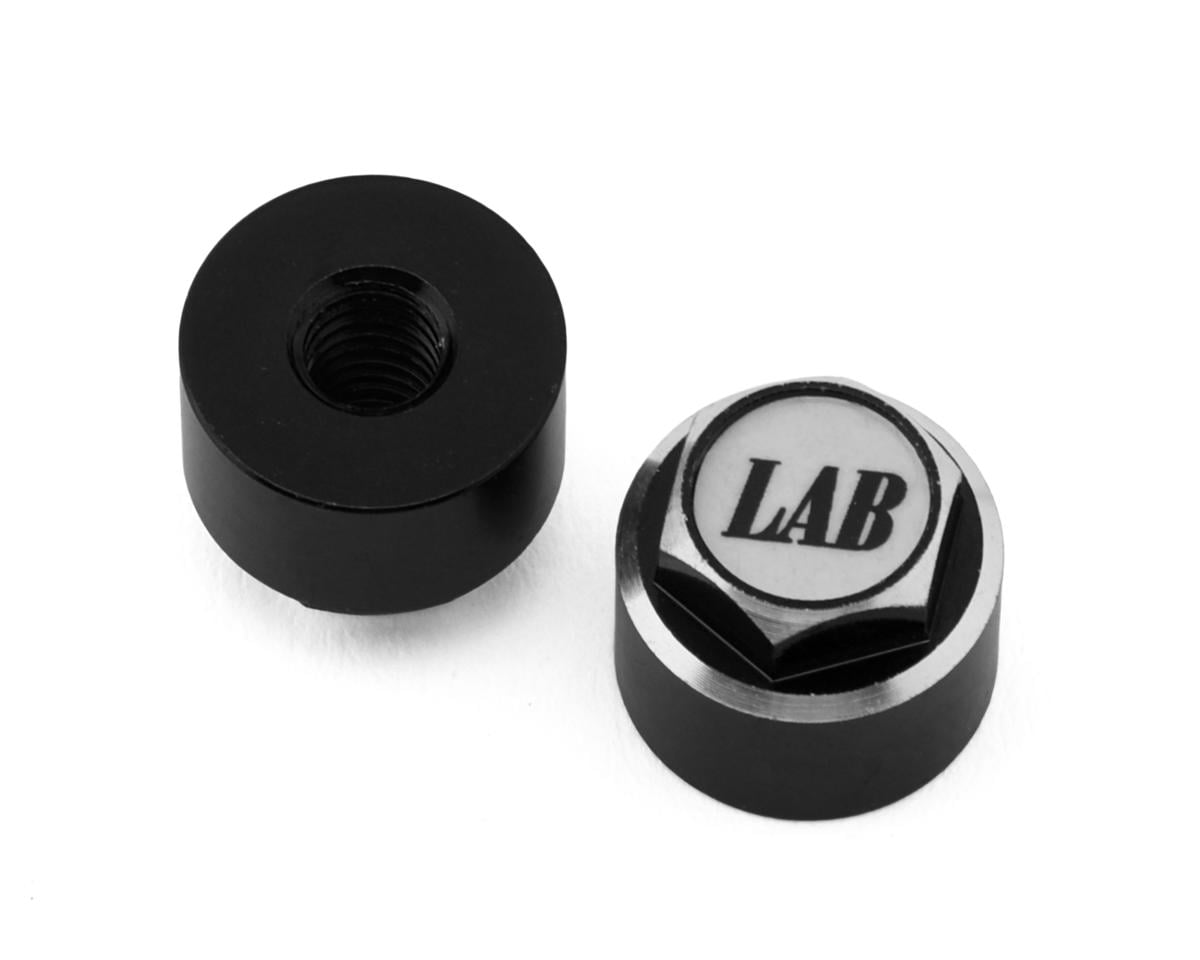 LAB Aluminum 4mm Capped Wheel Nuts (Black/White) (2)
