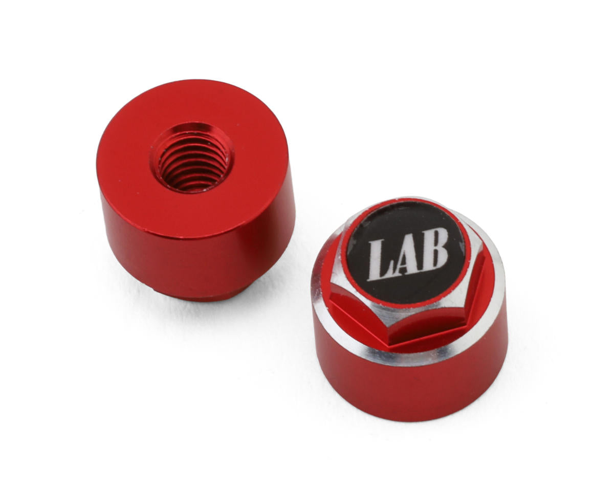 LAB Aluminum 4mm Capped Wheel Nuts (Red/Black) (2)