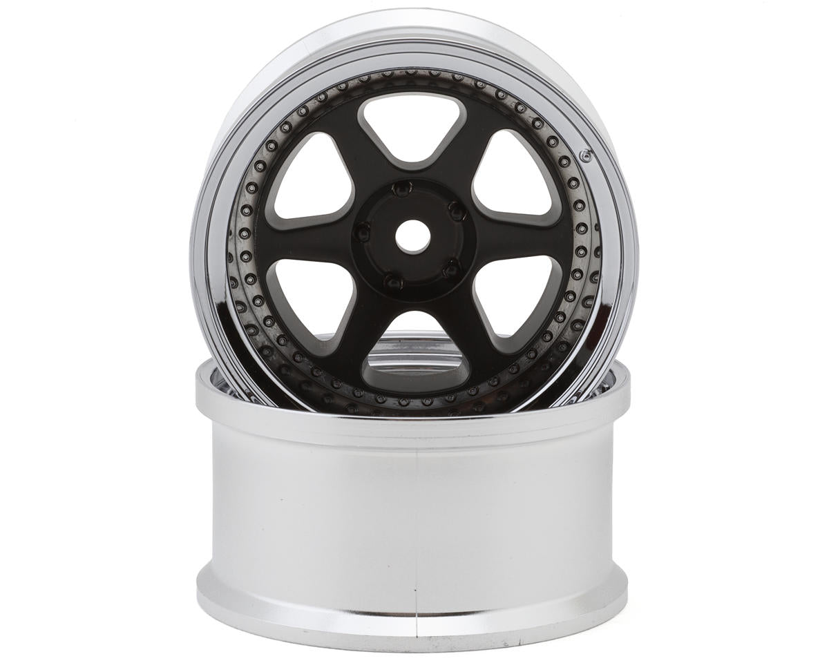 LAB Meister L1 1/10 Drift Wheels (Matte Carbon/Chrome) (2) (8mm Offset)
