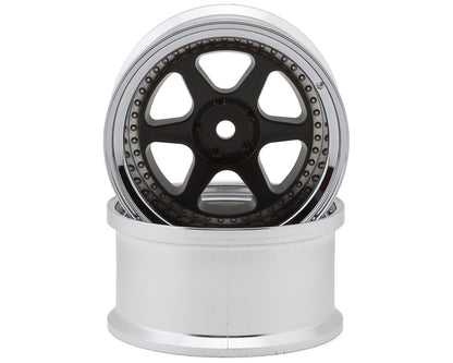 LAB Meister L1 1/10 Drift Wheels (Matte Carbon/Chrome) (2) (8mm Offset)