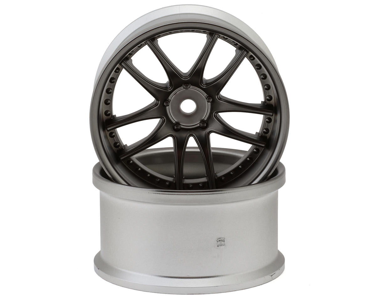 LAB Work Emotion CR3P 1/10 Drift Wheels (Matte Black/Chrome) (2) (6mm Offset)