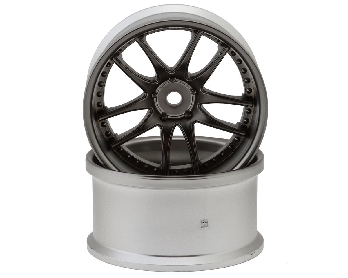 LAB Work Emotion CR3P 1/10 Drift Wheels (Matte Black/Chrome) (2) (8mm Offset)