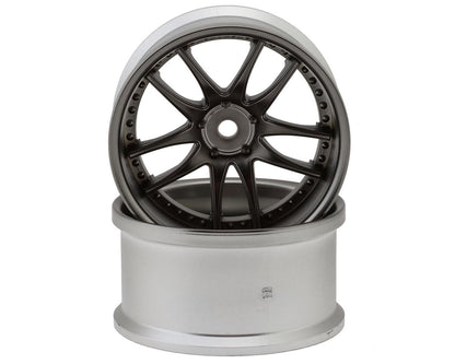 LAB Work Emotion CR3P 1/10 Drift Wheels (Matte Black/Chrome) (2) (8mm Offset)