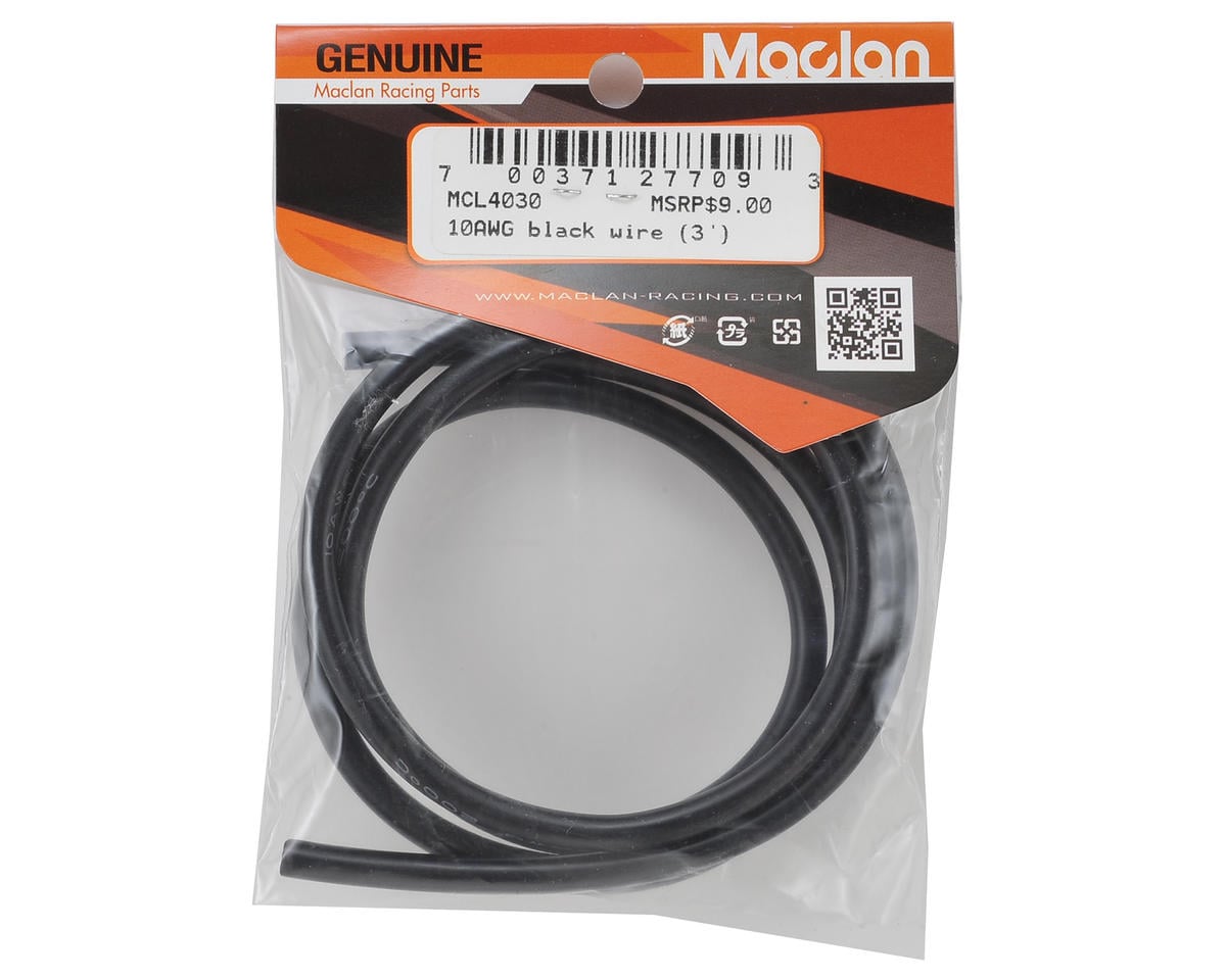 Maclan 10awg Flex Silicon Wire (Black) (3')