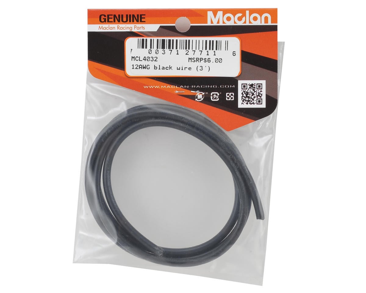 Maclan 12awg Flex Silicon Wire (Black) (3')