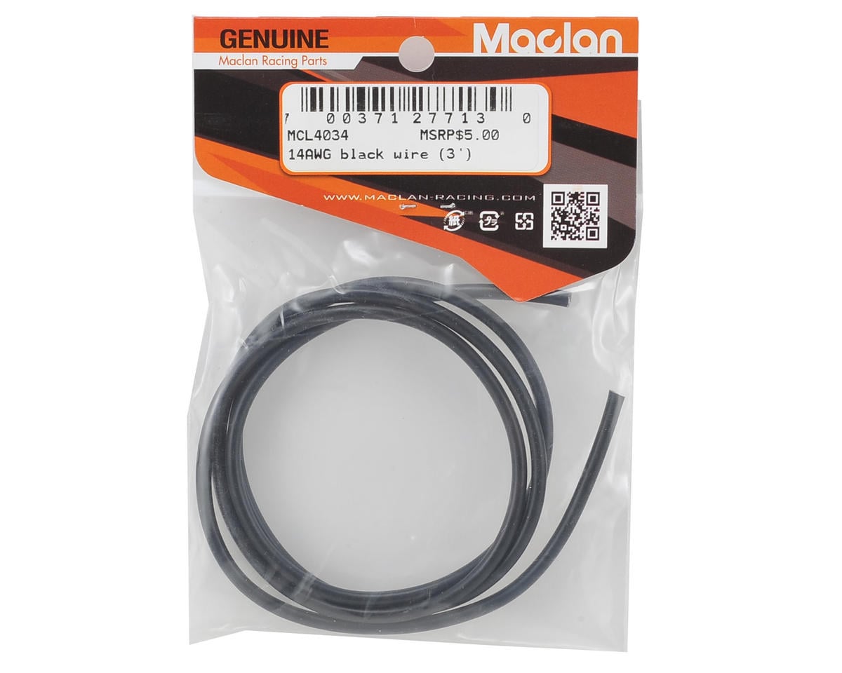 Maclan 14awg Flex Silicon Wire (Black) (3')