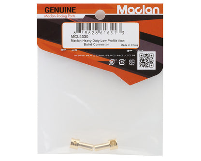 Maclan Heavy Duty 5mm Low-Profile Gold Bullet Connector (2)