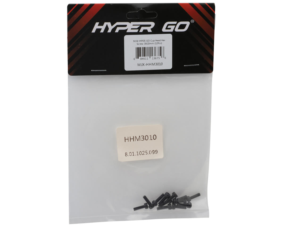 MJX HYPER GO Cap Head Hex Screws (12) (3x10mm)
