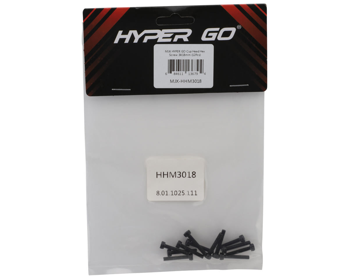 MJX HYPER GO Cap Head Hex Screws (12) (3x18mm)