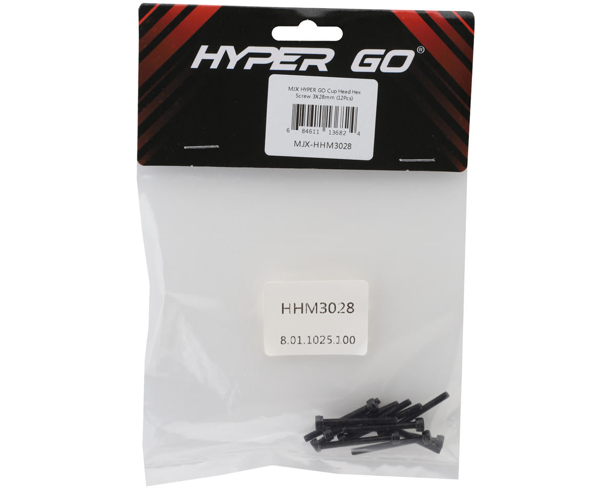 MJX HYPER GO Cap Head Hex Screws (12) (3x28mm)