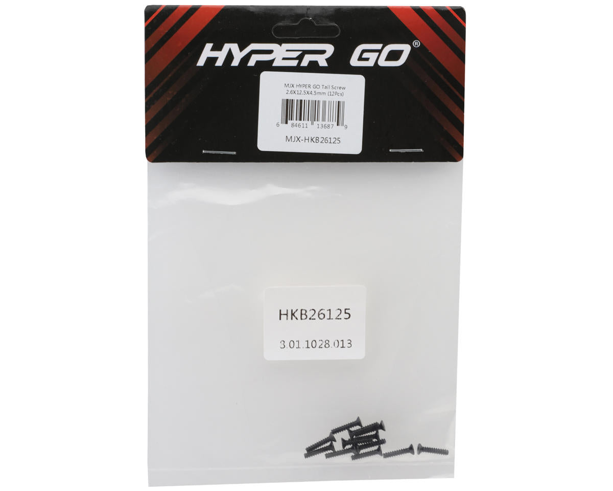 MJX HYPER GO Self-Tapping Flat Head Hex Screws (12) (2.6x12.5mm)