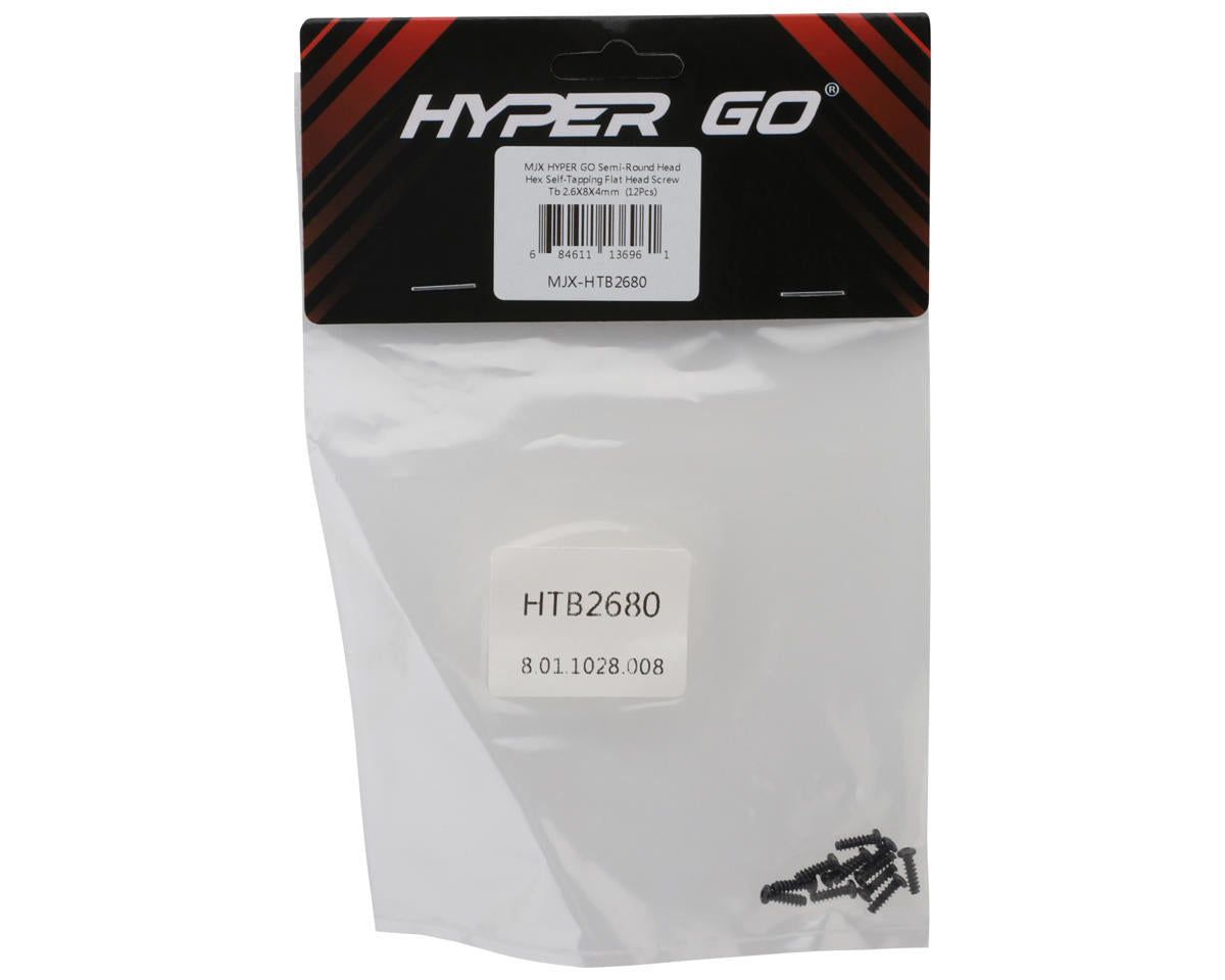 MJX HYPER GO Self-Tapping Button Head Hex Screws (12) (2.6x8mm)